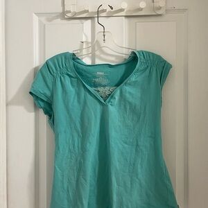 Tiffany Blue Aquamarine Lace V-Neck Women’s Top
